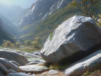 在一片静谧的山谷中，隐藏着一块被岁月遗忘的石头，它静静地躺在那里，仿佛在诉说着一个古老的故事。这就是影石，一块看似普通却又蕴含着无尽奥秘的石头